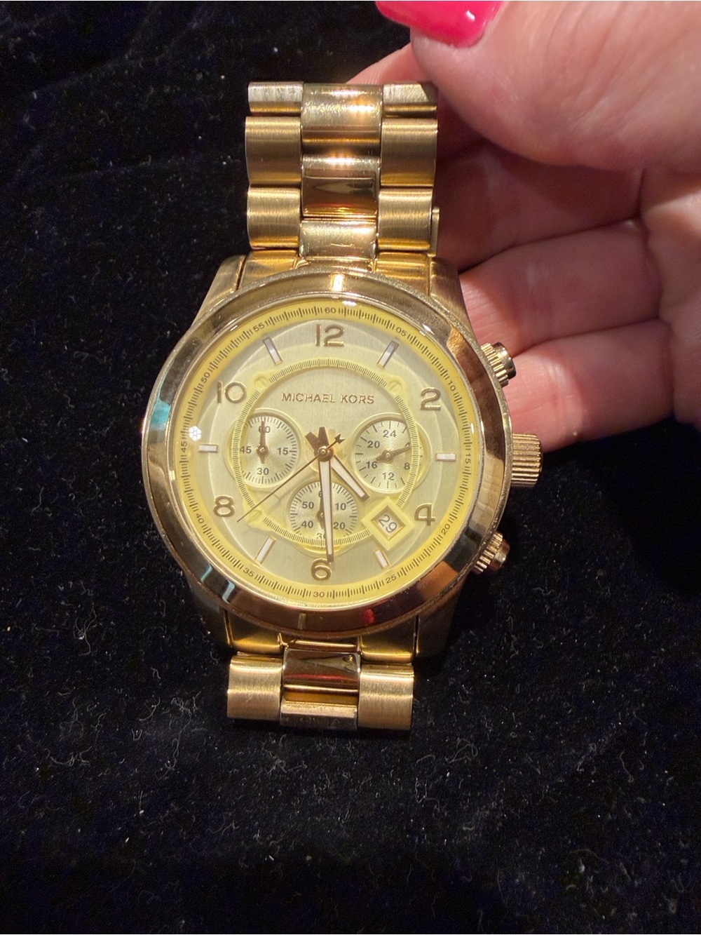 Michael Kors Gold Stainless Steel Chronograph Watch MK8077
